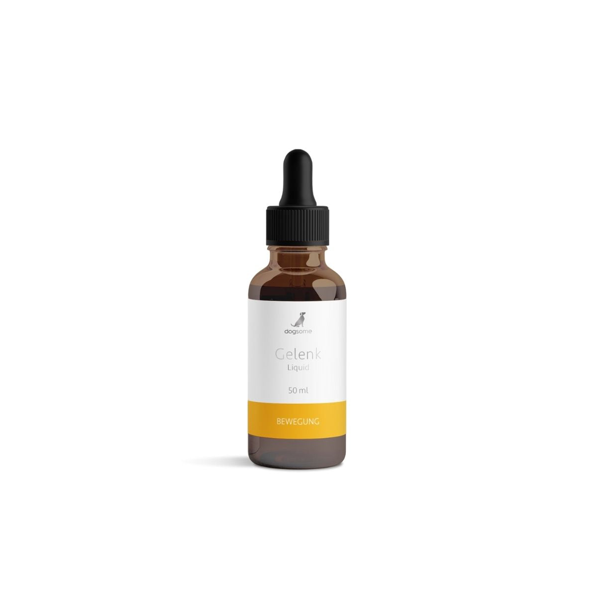 dogsome Ergänzungsfuttermittel für Hunde, unterstützt bei Arthrose und die Gelenkssabilität. Flasche in braun von vorne.